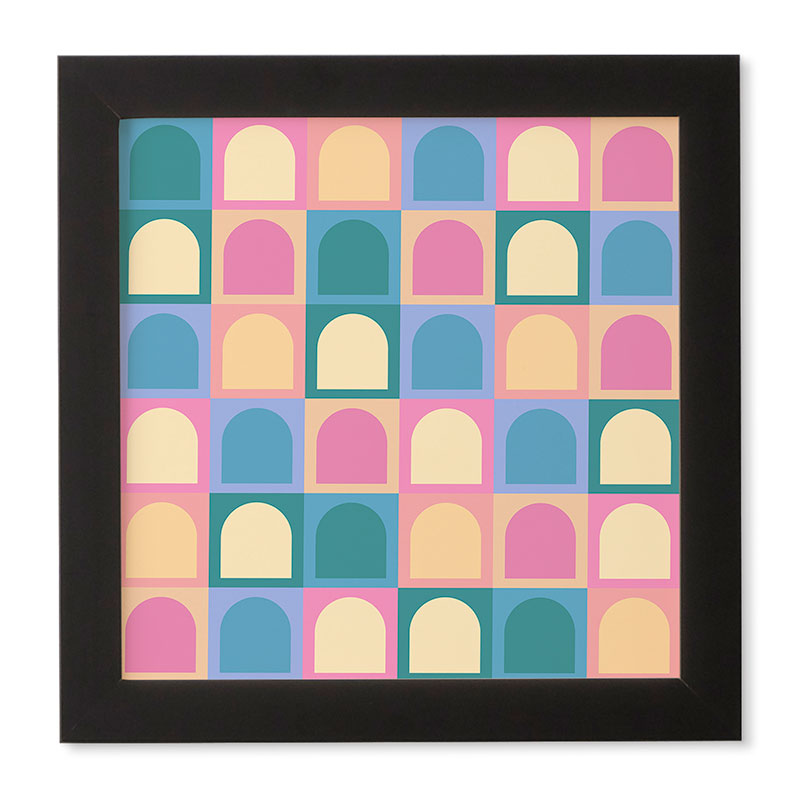 Colour Poems Checker Arches I Pastel Tones Framed Wall Art