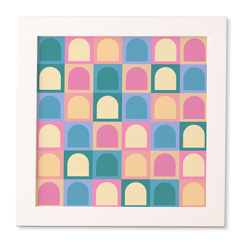 Colour Poems Checker Arches I Pastel Tones Framed Wall Art