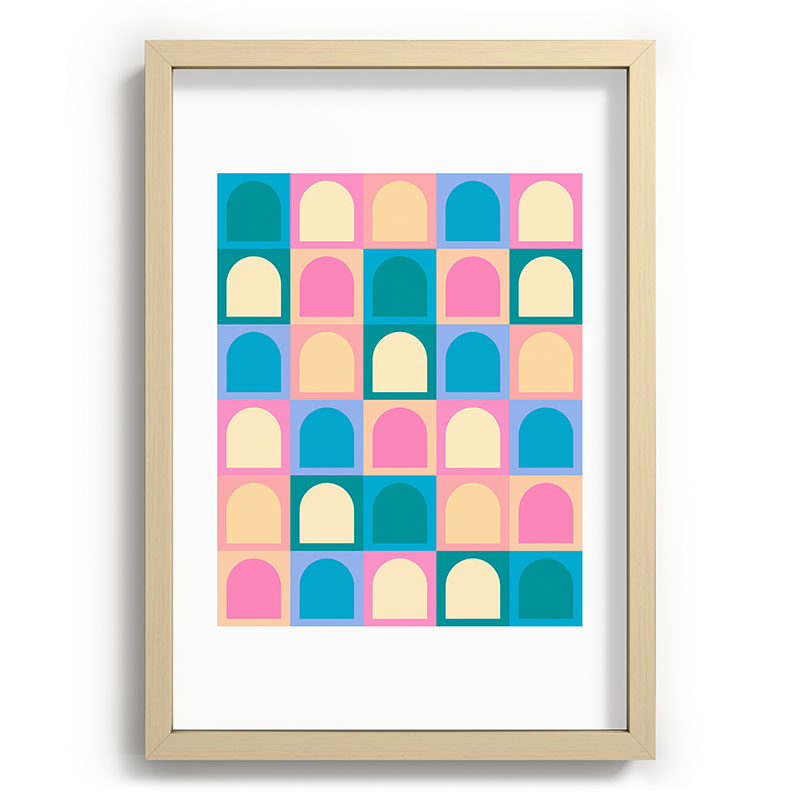 Colour Poems Checker Arches I Pastel Tones Recessed Framing Rectangle
