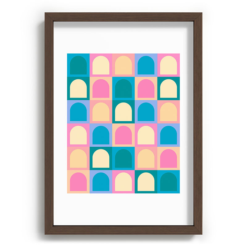 Colour Poems Checker Arches I Pastel Tones Recessed Framing Rectangle
