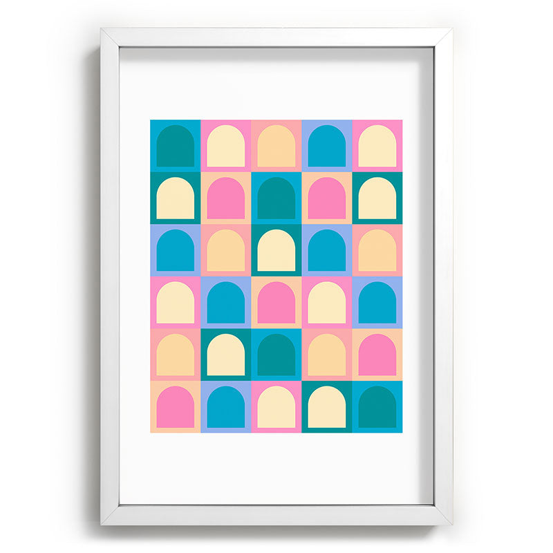 Colour Poems Checker Arches I Pastel Tones Recessed Framing Rectangle