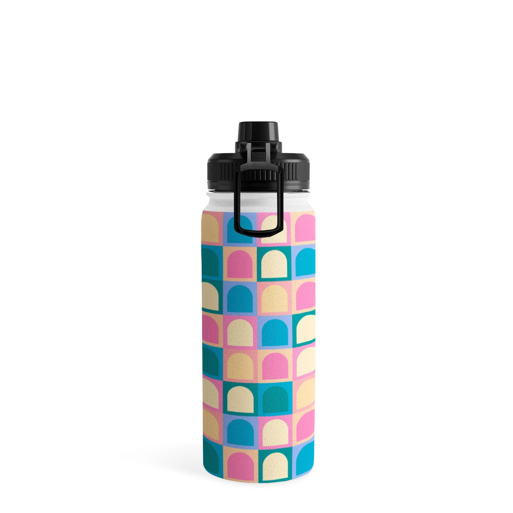 Colour Poems Checker Arches I Pastel Tones Water Bottle