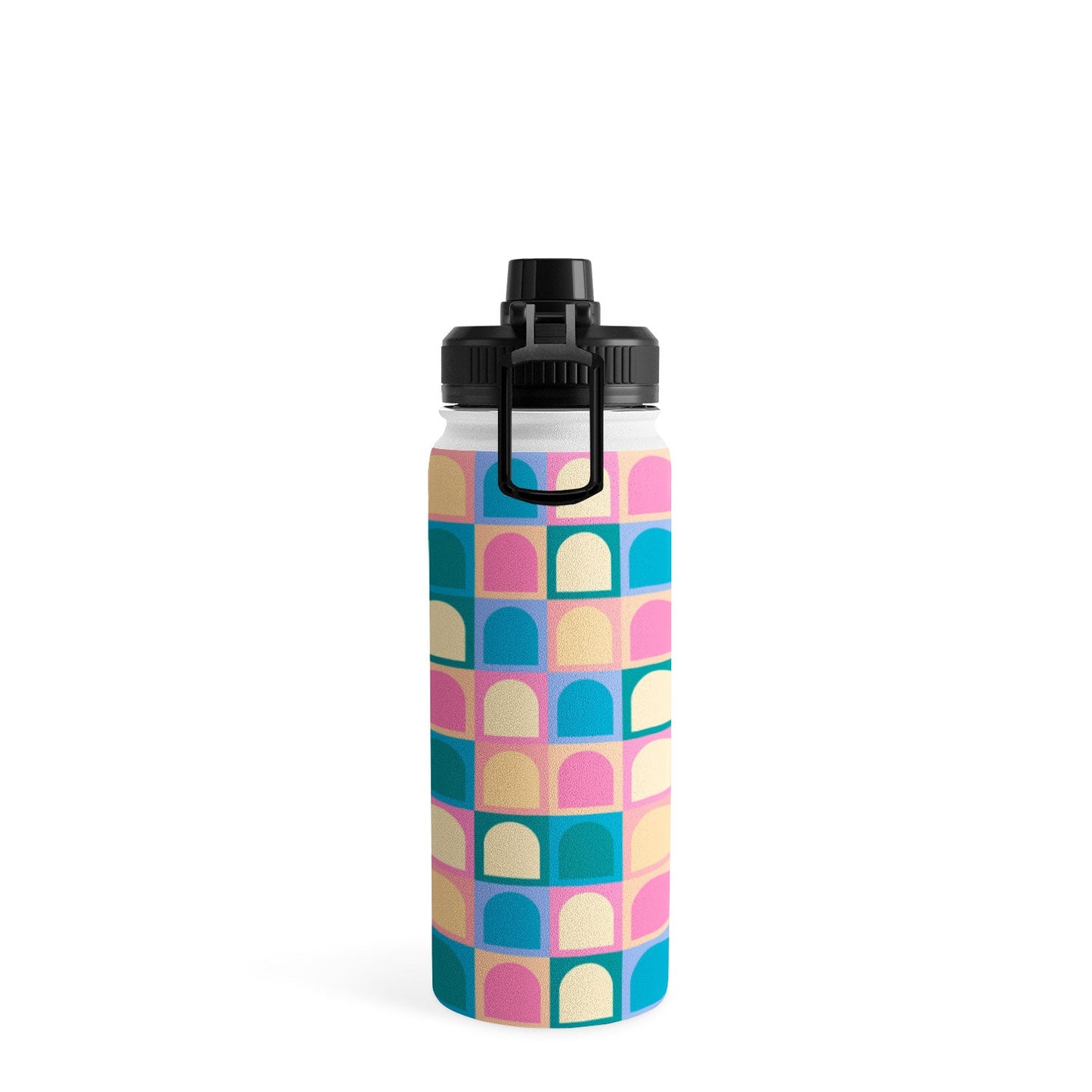 Colour Poems Checker Arches I Pastel Tones Water Bottle