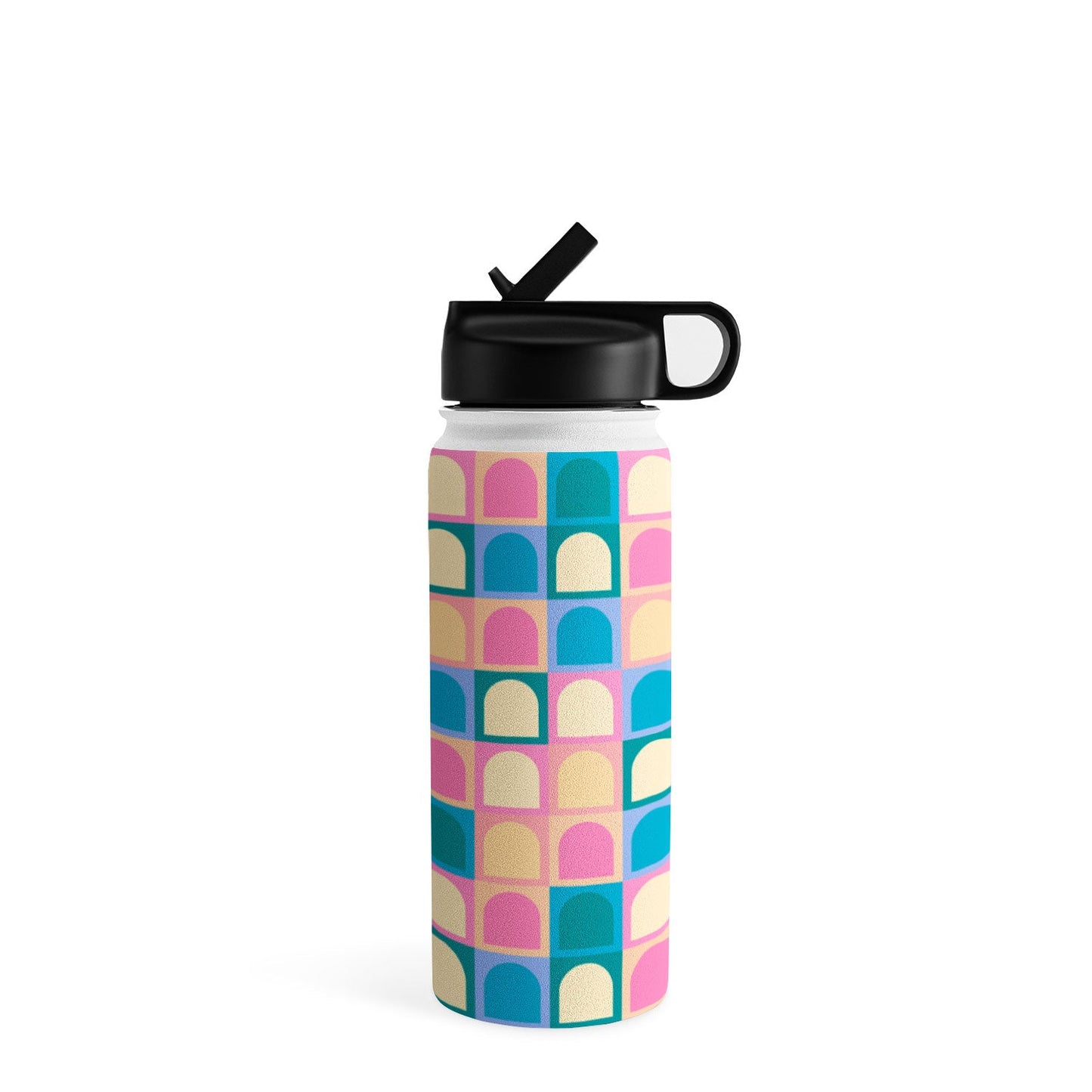 Colour Poems Checker Arches I Pastel Tones Water Bottle