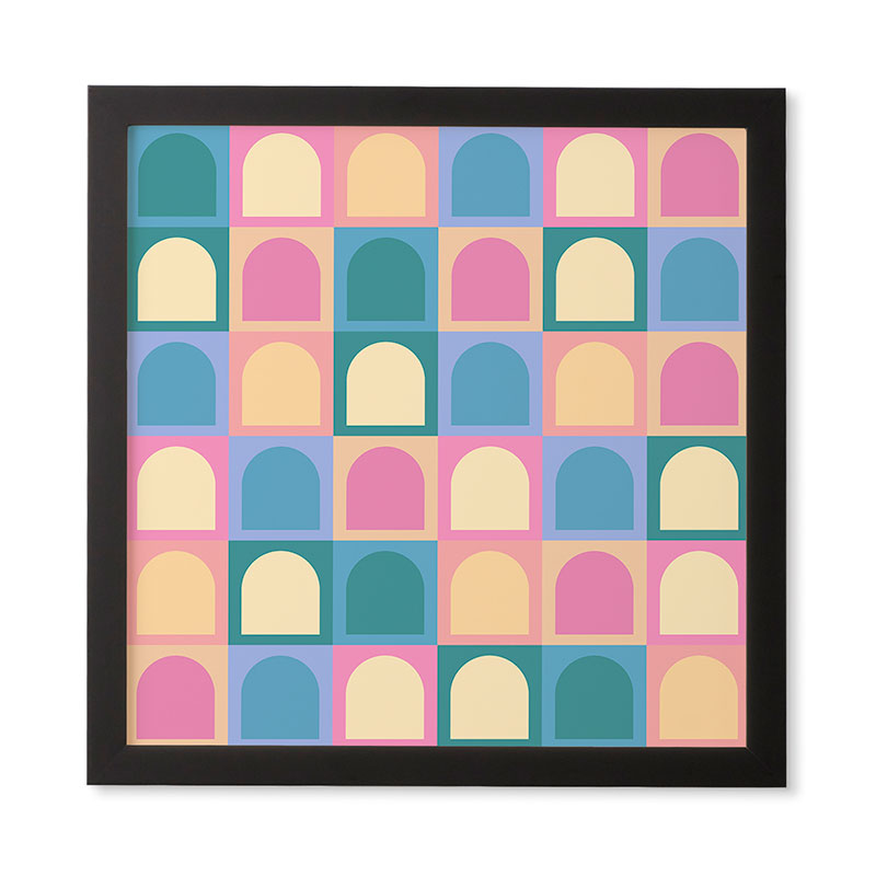 Colour Poems Checker Arches I Pastel Tones Framed Wall Art