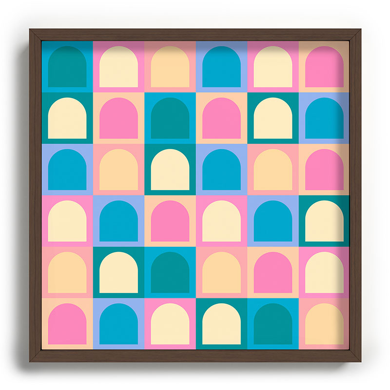 Colour Poems Checker Arches I Pastel Tones Recessed Framing Square