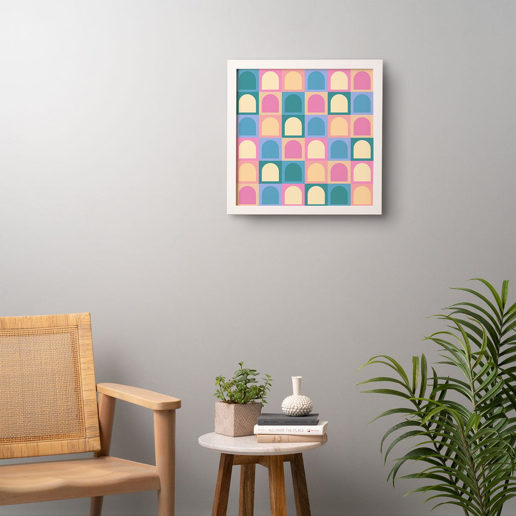 Colour Poems Checker Arches I Pastel Tones Framed Wall Art