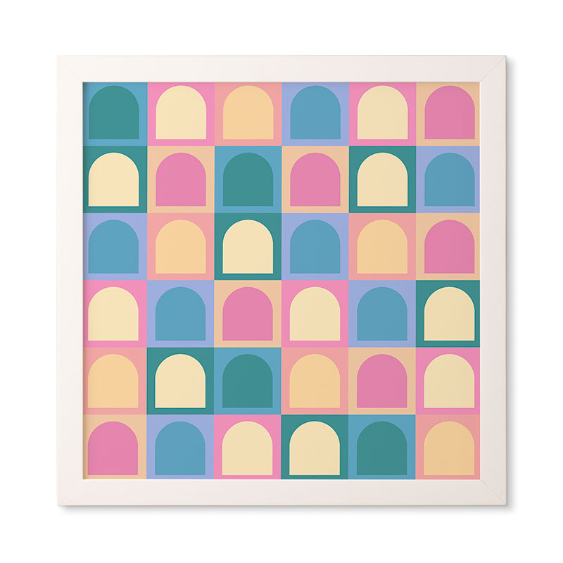 Colour Poems Checker Arches I Pastel Tones Framed Wall Art