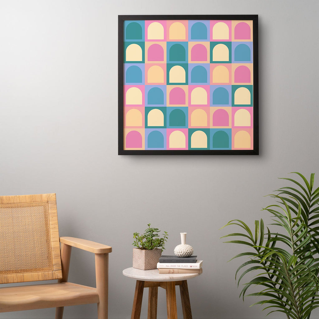 Colour Poems Checker Arches I Pastel Tones Framed Wall Art