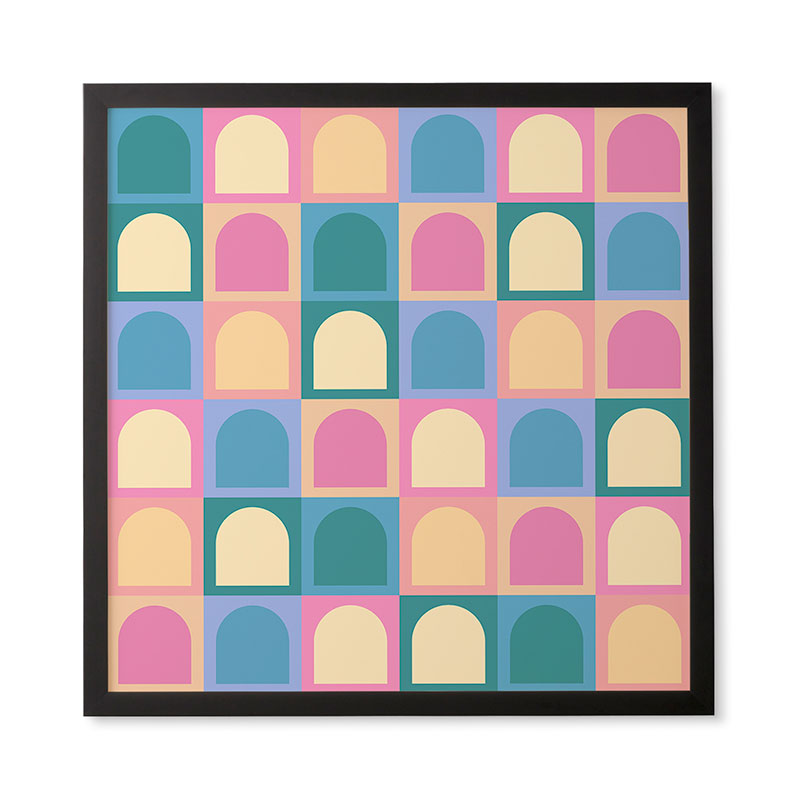 Colour Poems Checker Arches I Pastel Tones Framed Wall Art