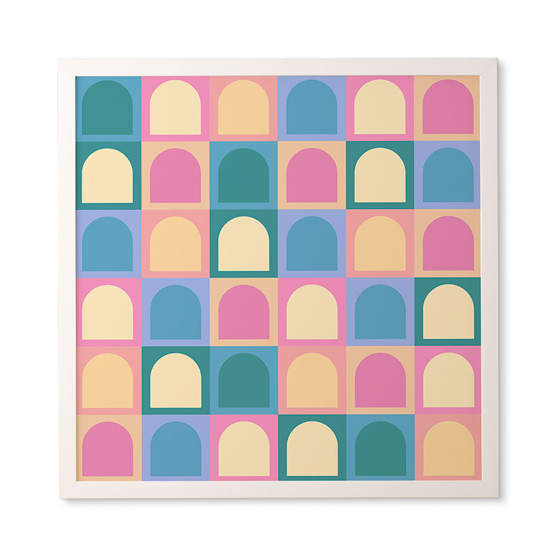 Colour Poems Checker Arches I Pastel Tones Framed Wall Art