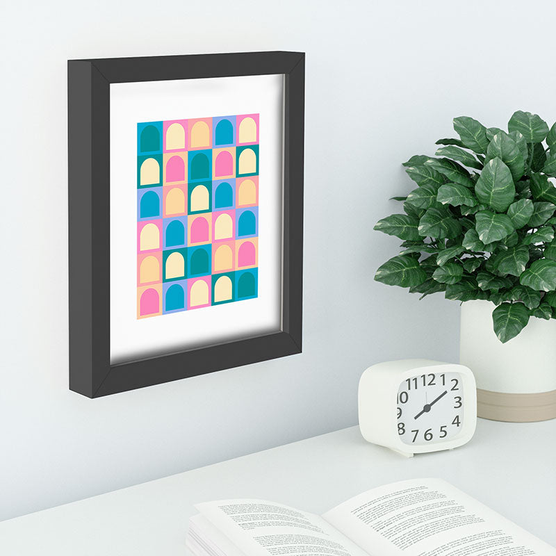 Colour Poems Checker Arches I Pastel Tones Recessed Framing Rectangle