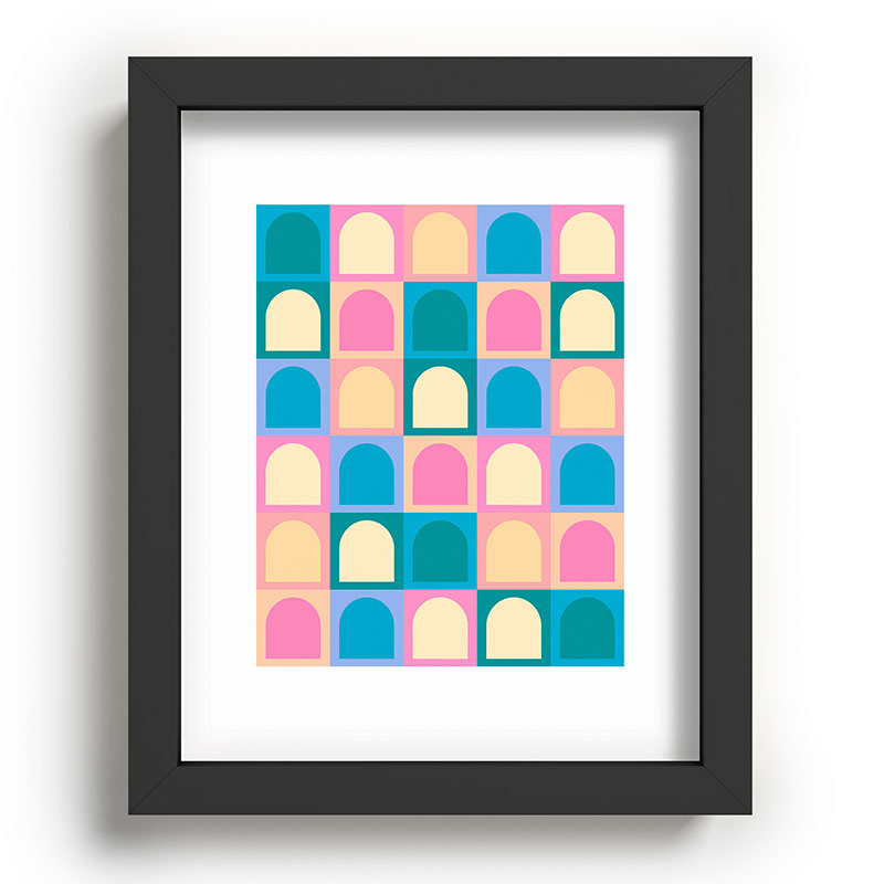 Colour Poems Checker Arches I Pastel Tones Recessed Framing Rectangle