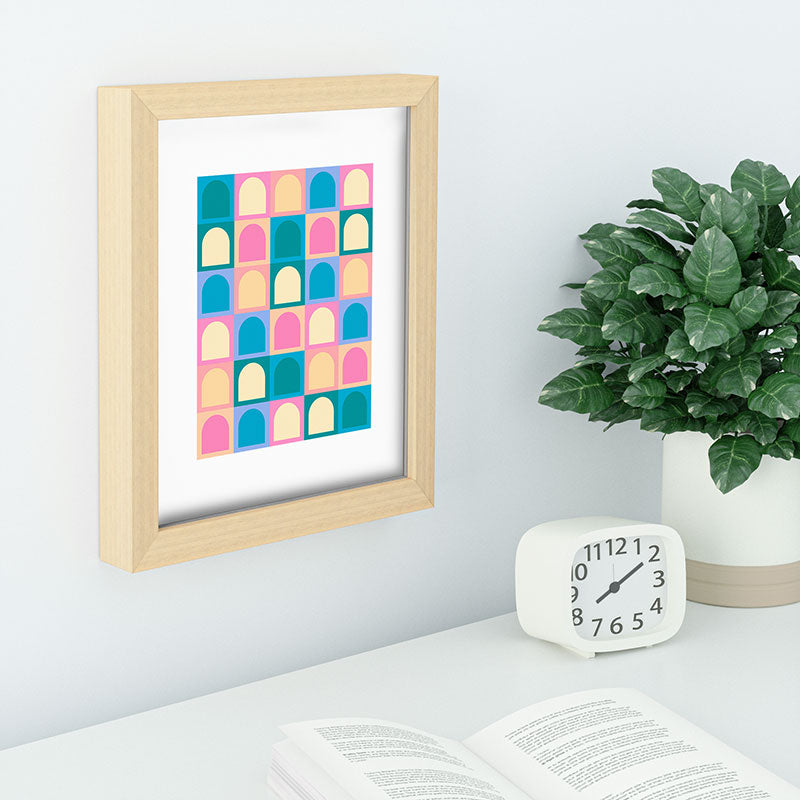 Colour Poems Checker Arches I Pastel Tones Recessed Framing Rectangle