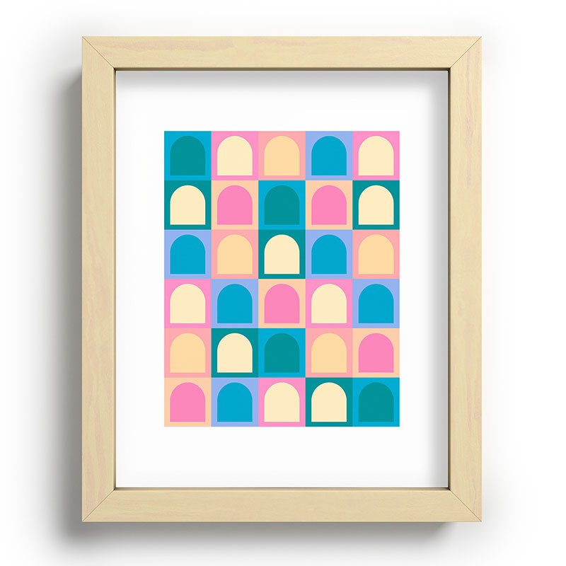 Colour Poems Checker Arches I Pastel Tones Recessed Framing Rectangle