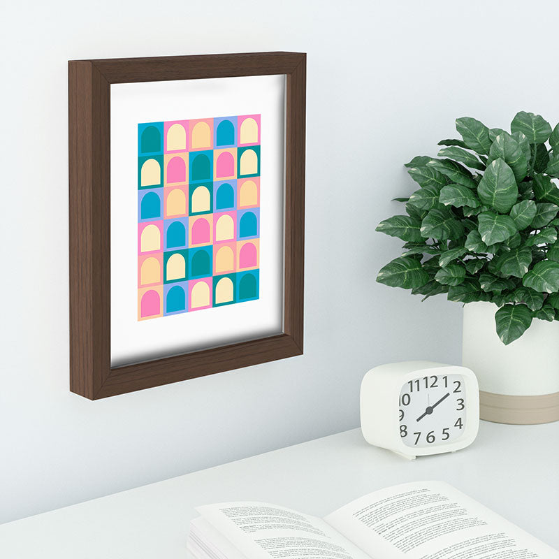 Colour Poems Checker Arches I Pastel Tones Recessed Framing Rectangle