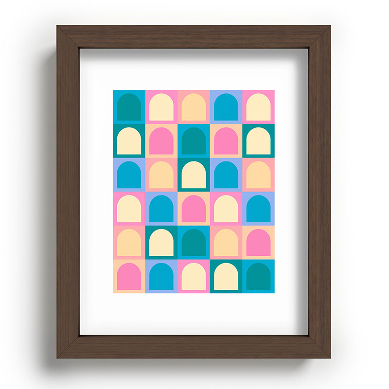 Colour Poems Checker Arches I Pastel Tones Recessed Framing Rectangle