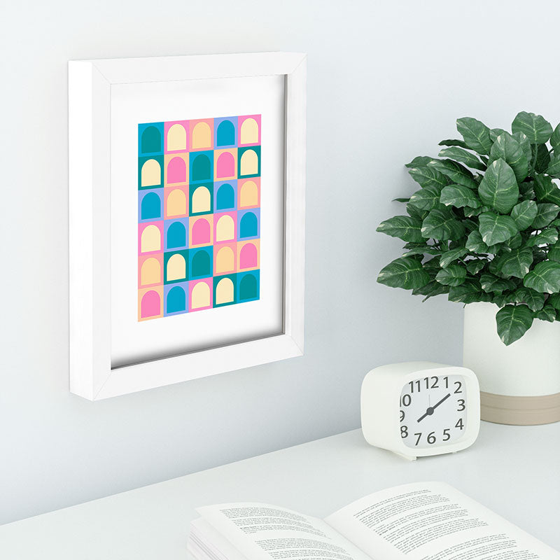 Colour Poems Checker Arches I Pastel Tones Recessed Framing Rectangle