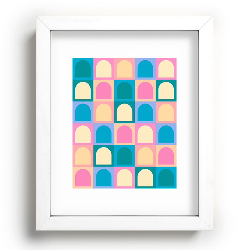 Colour Poems Checker Arches I Pastel Tones Recessed Framing Rectangle