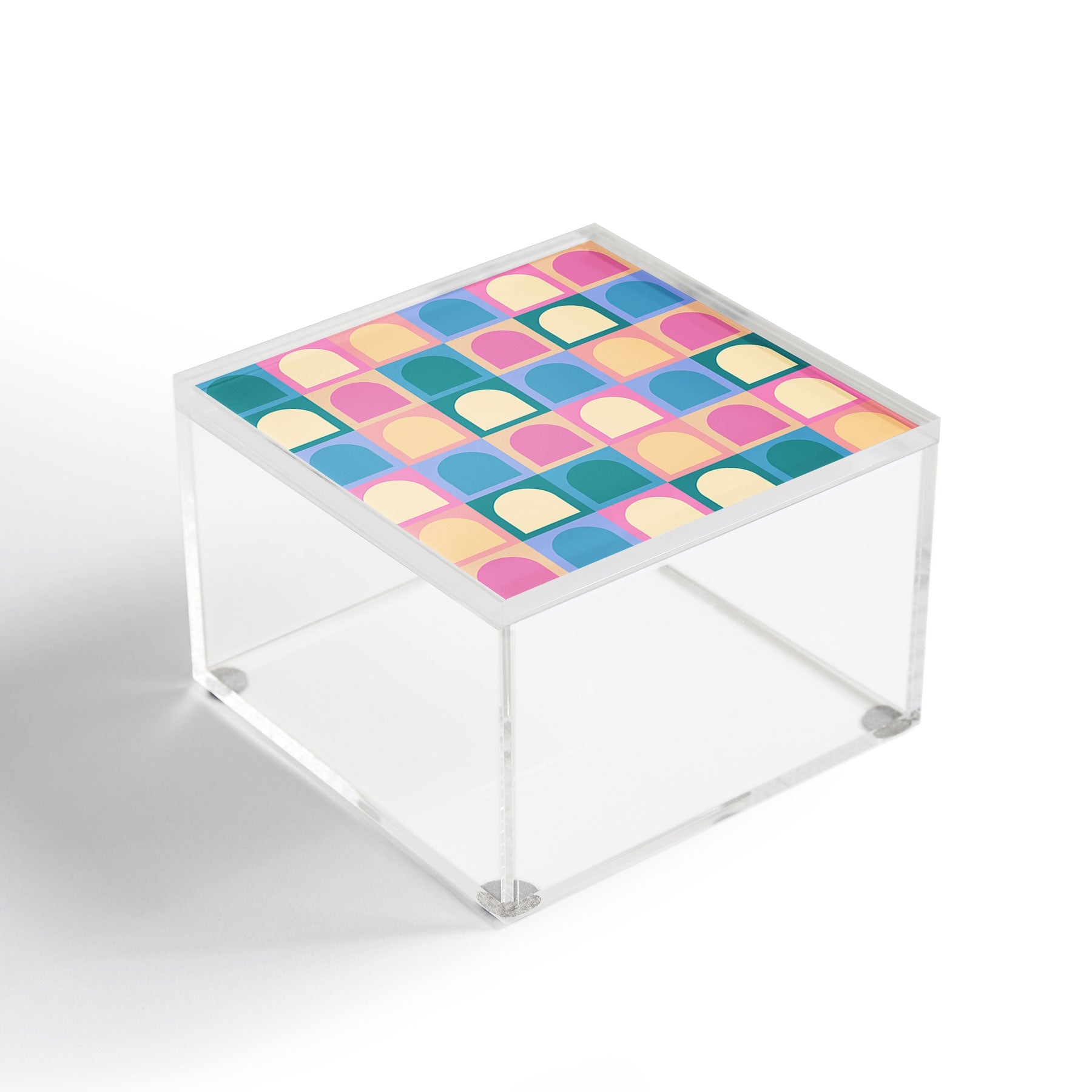 Colour Poems Checker Arches I Pastel Tones Acrylic Box