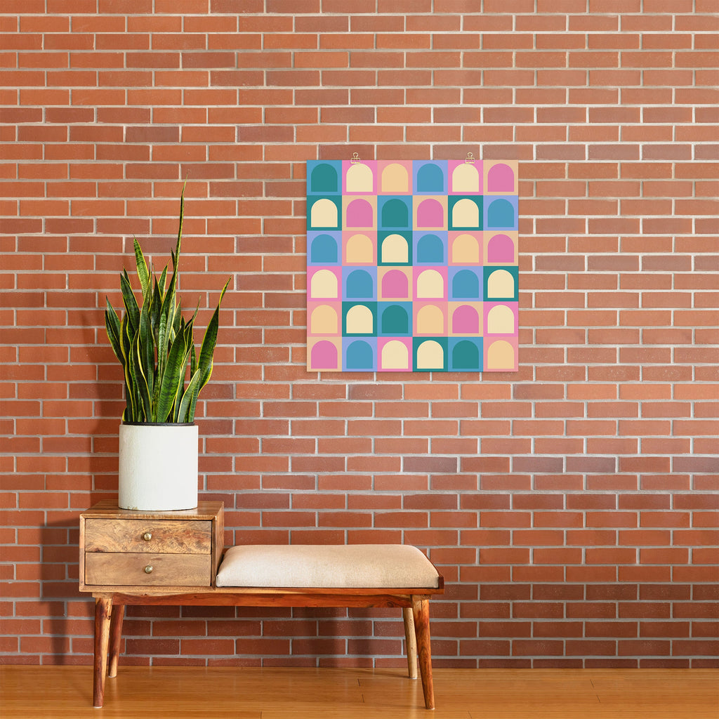 Colour Poems Checker Arches I Pastel Tones Art Print