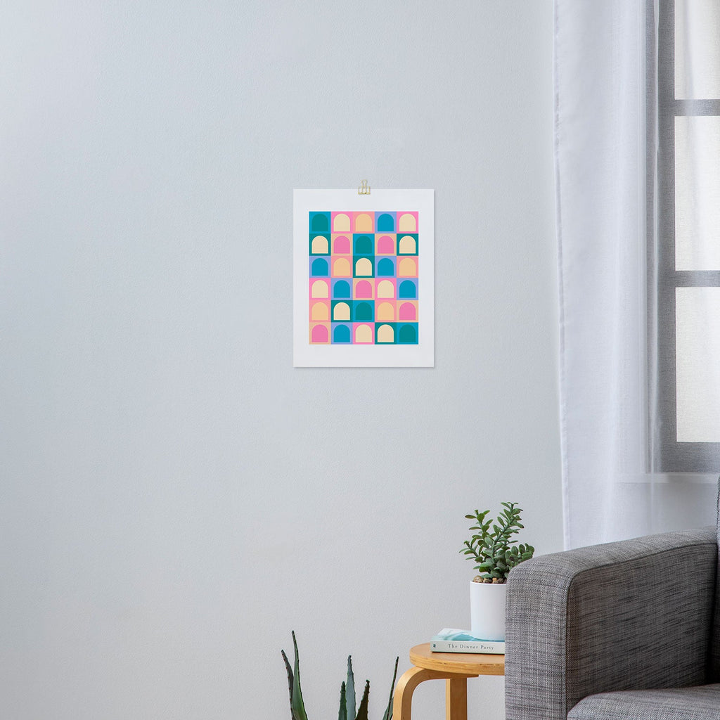 Colour Poems Checker Arches I Pastel Tones Art Print