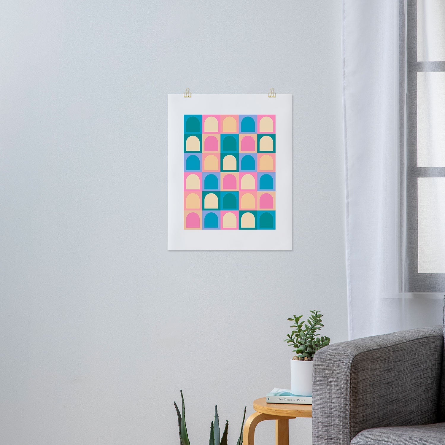 Colour Poems Checker Arches I Pastel Tones Art Print