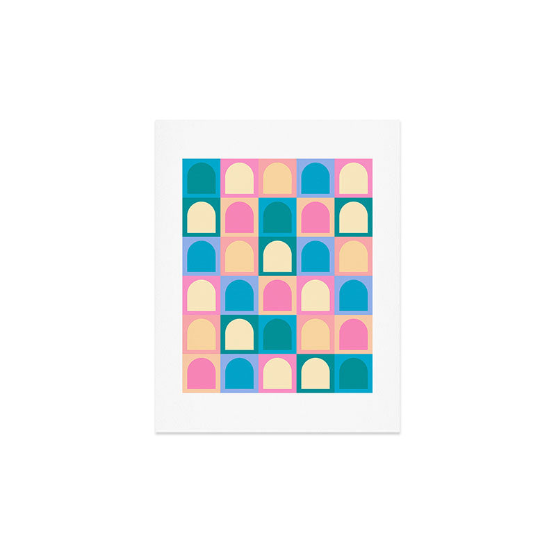 Colour Poems Checker Arches I Pastel Tones Art Print