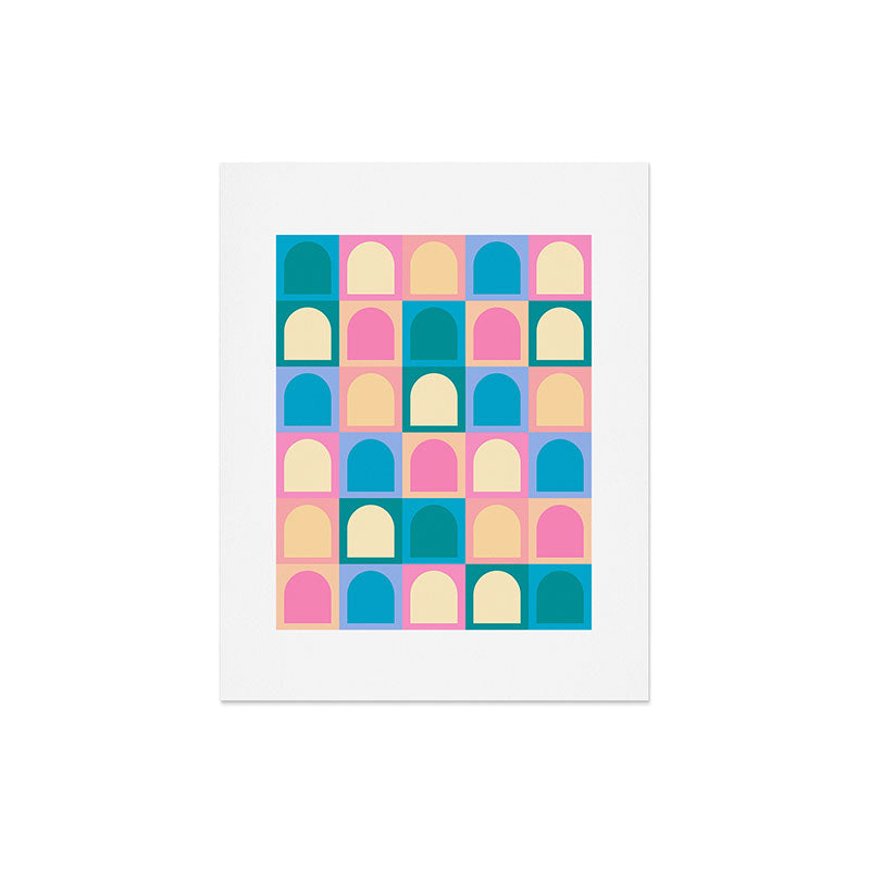 Colour Poems Checker Arches I Pastel Tones Art Print