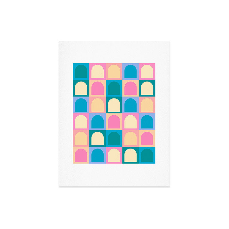 Colour Poems Checker Arches I Pastel Tones Art Print