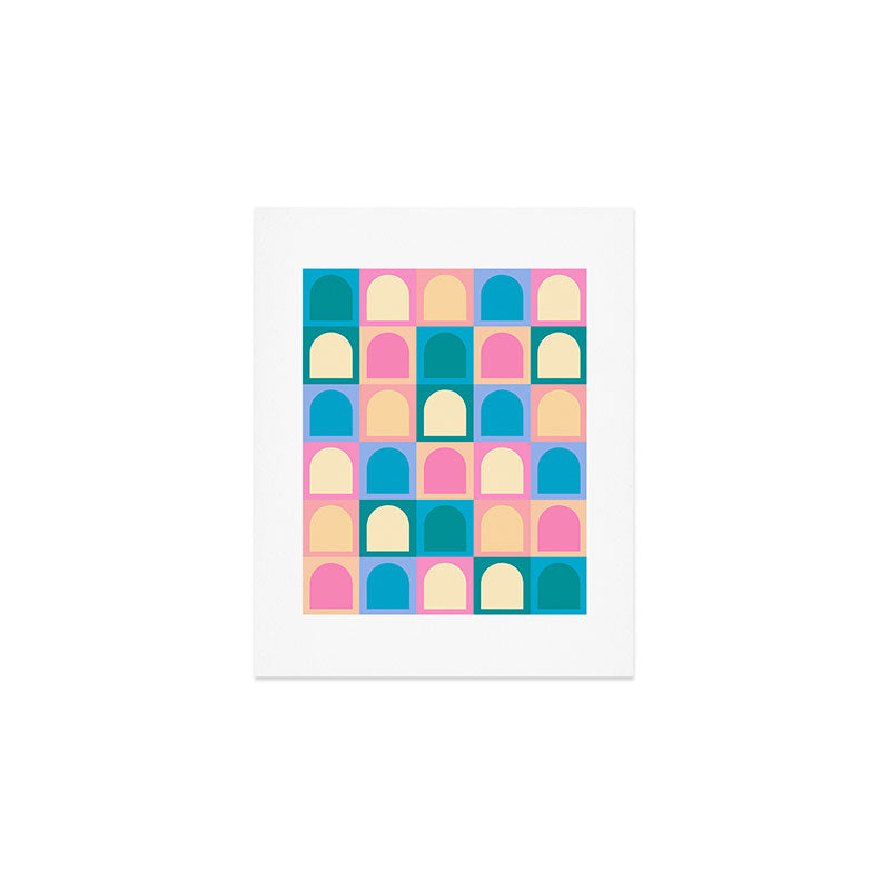 Colour Poems Checker Arches I Pastel Tones Art Print
