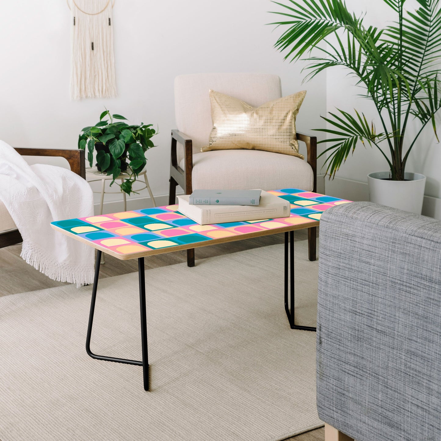Colour Poems Checker Arches I Pastel Tones Coffee Table