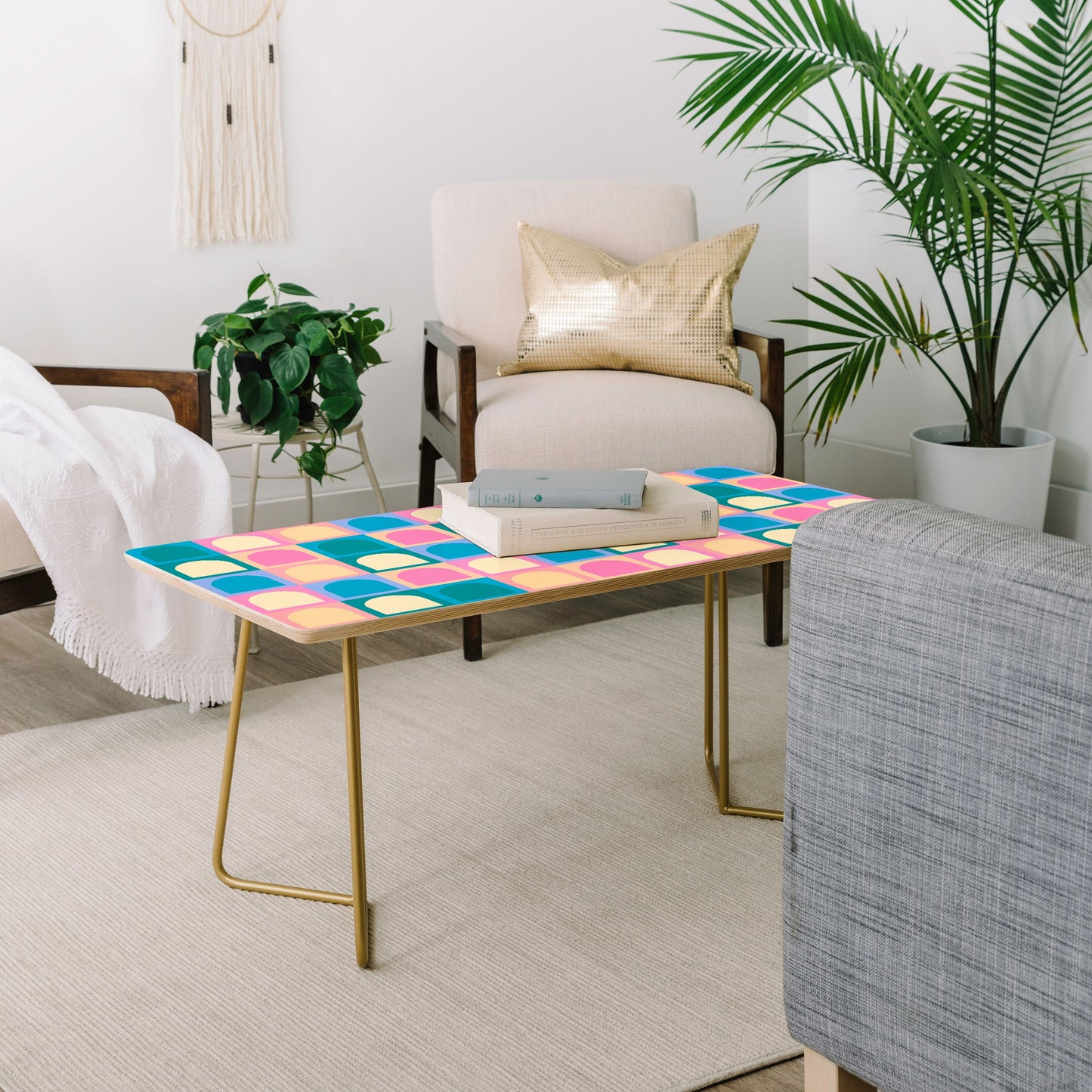Colour Poems Checker Arches I Pastel Tones Coffee Table