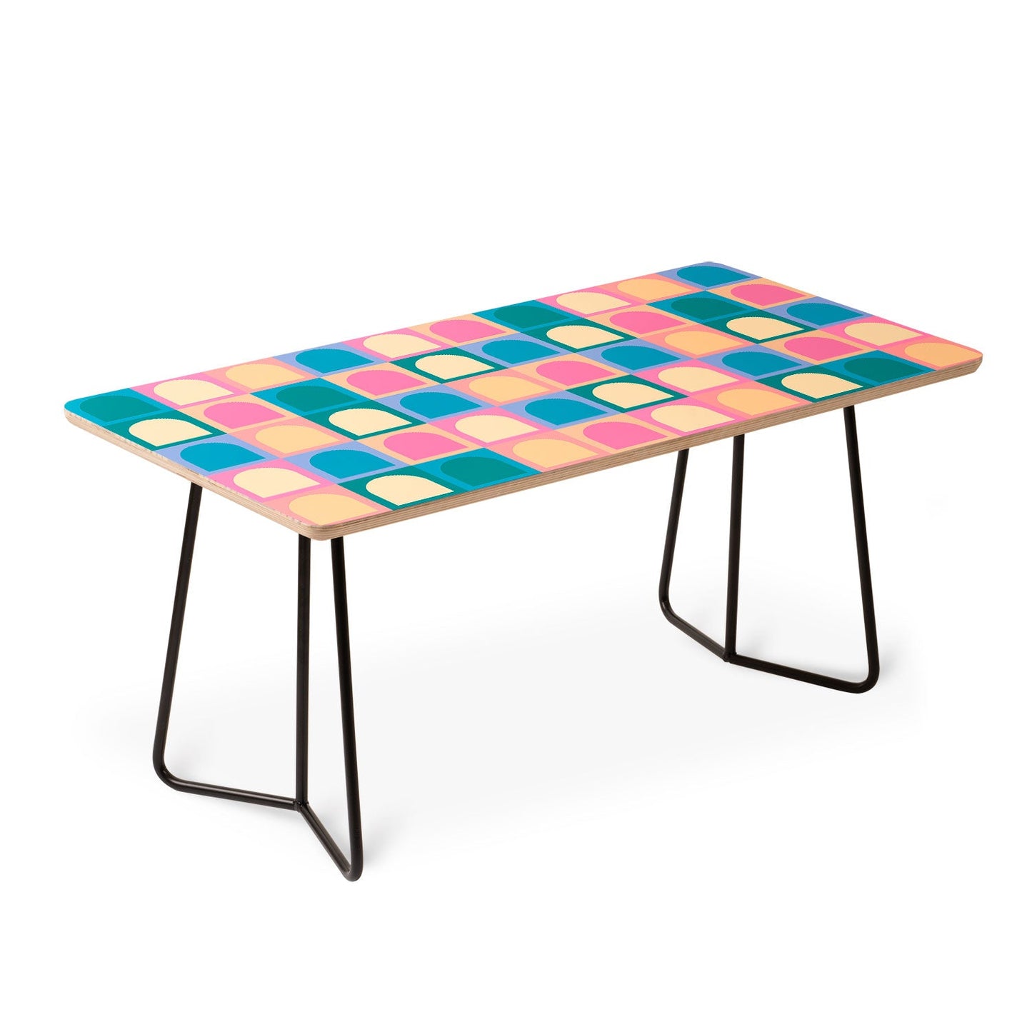 Colour Poems Checker Arches I Pastel Tones Coffee Table