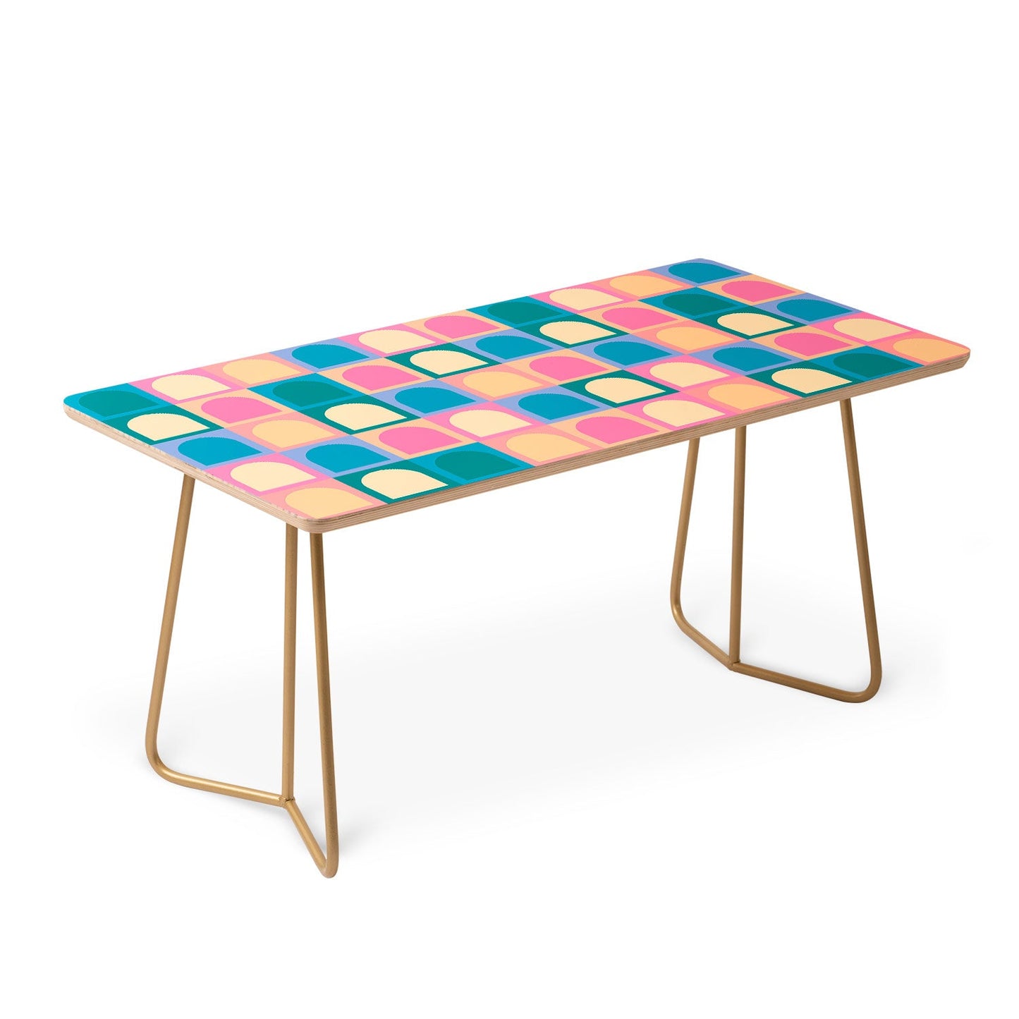 Colour Poems Checker Arches I Pastel Tones Coffee Table