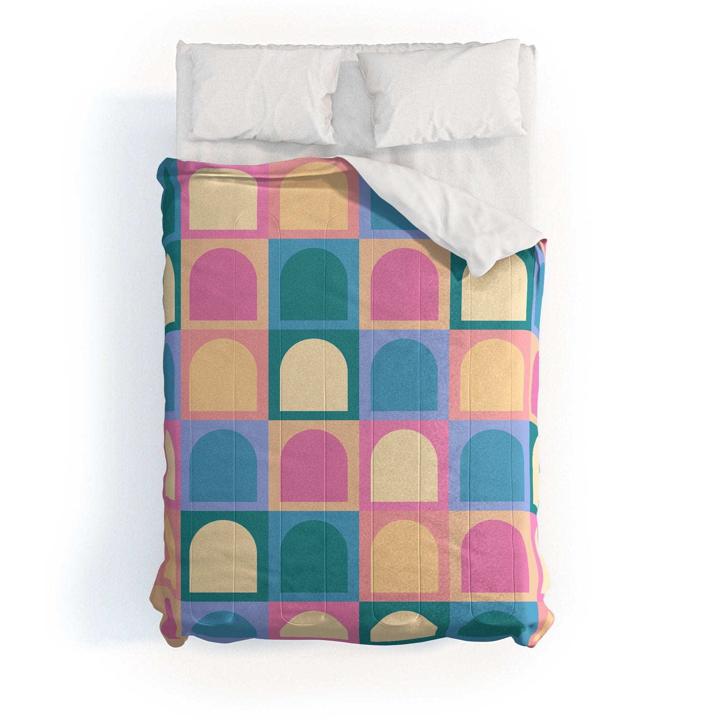 Colour Poems Checker Arches I Pastel Tones Comforter