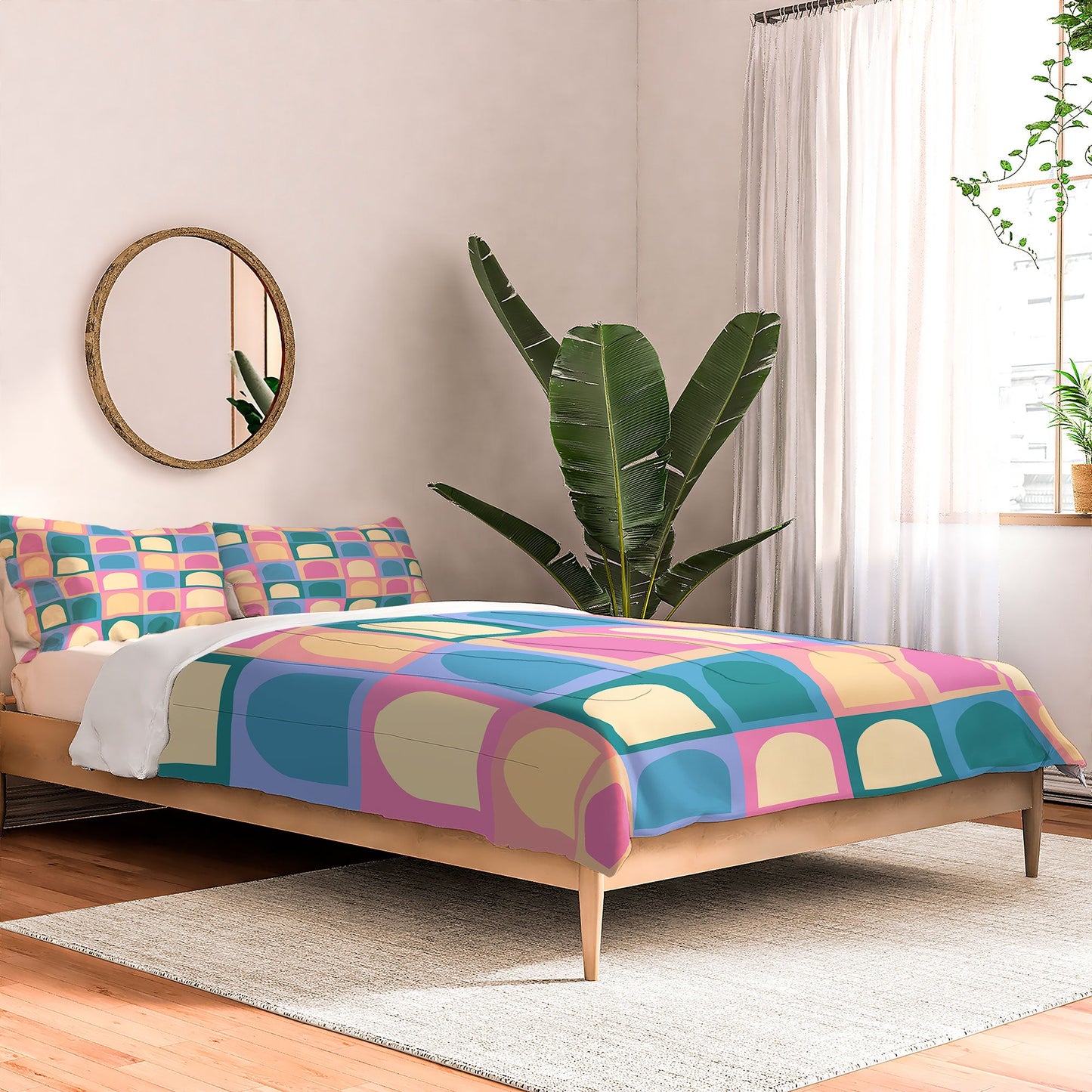 Colour Poems Checker Arches I Pastel Tones Comforter