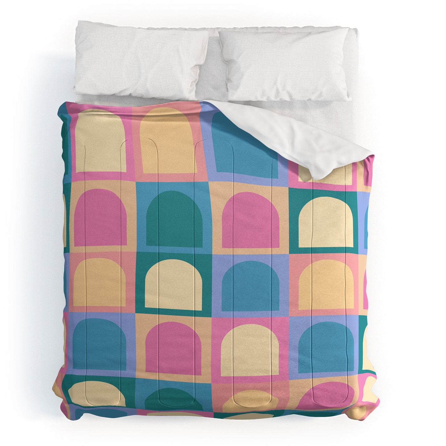 Colour Poems Checker Arches I Pastel Tones Comforter