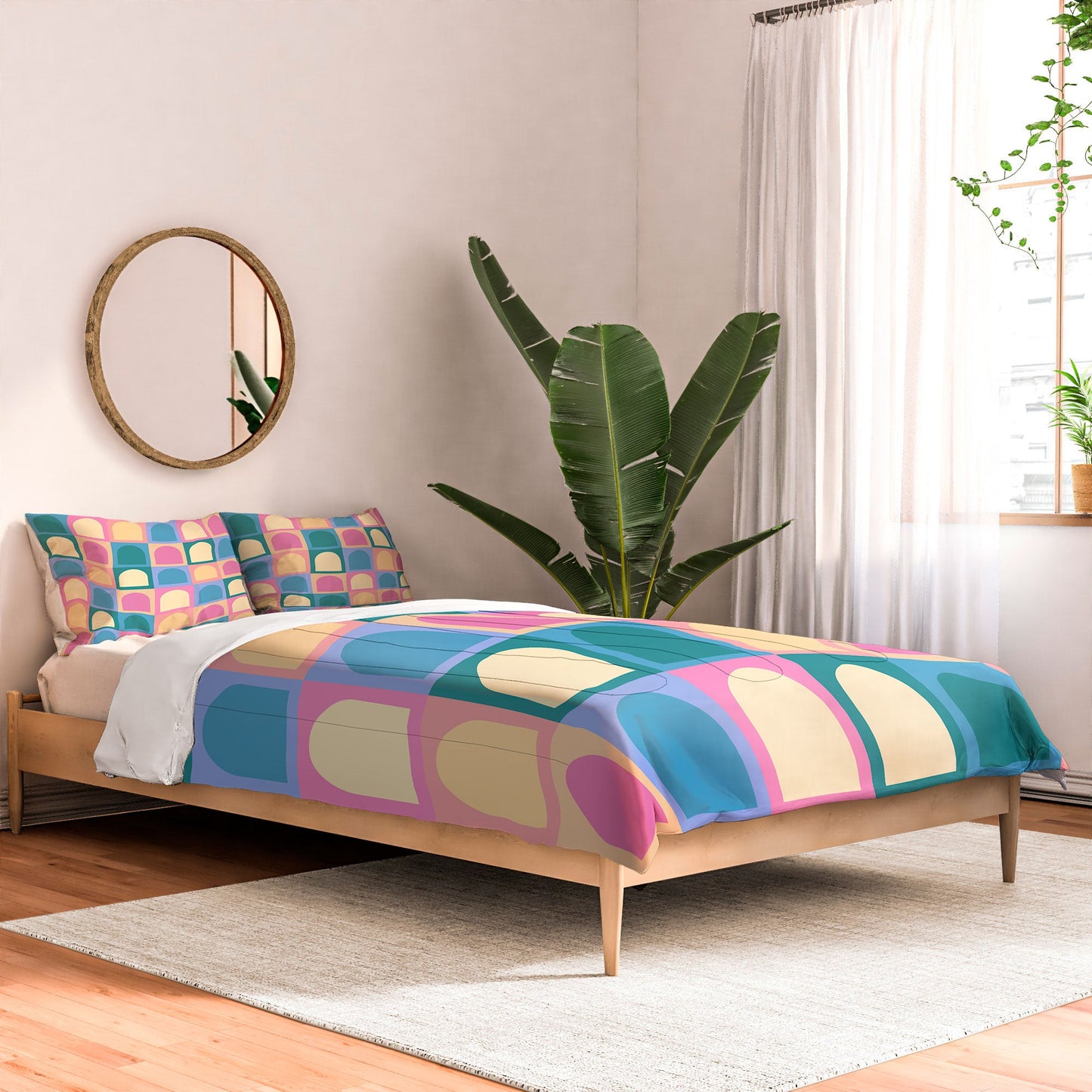 Colour Poems Checker Arches I Pastel Tones Comforter