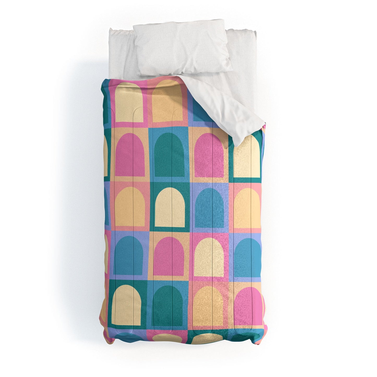 Colour Poems Checker Arches I Pastel Tones Comforter