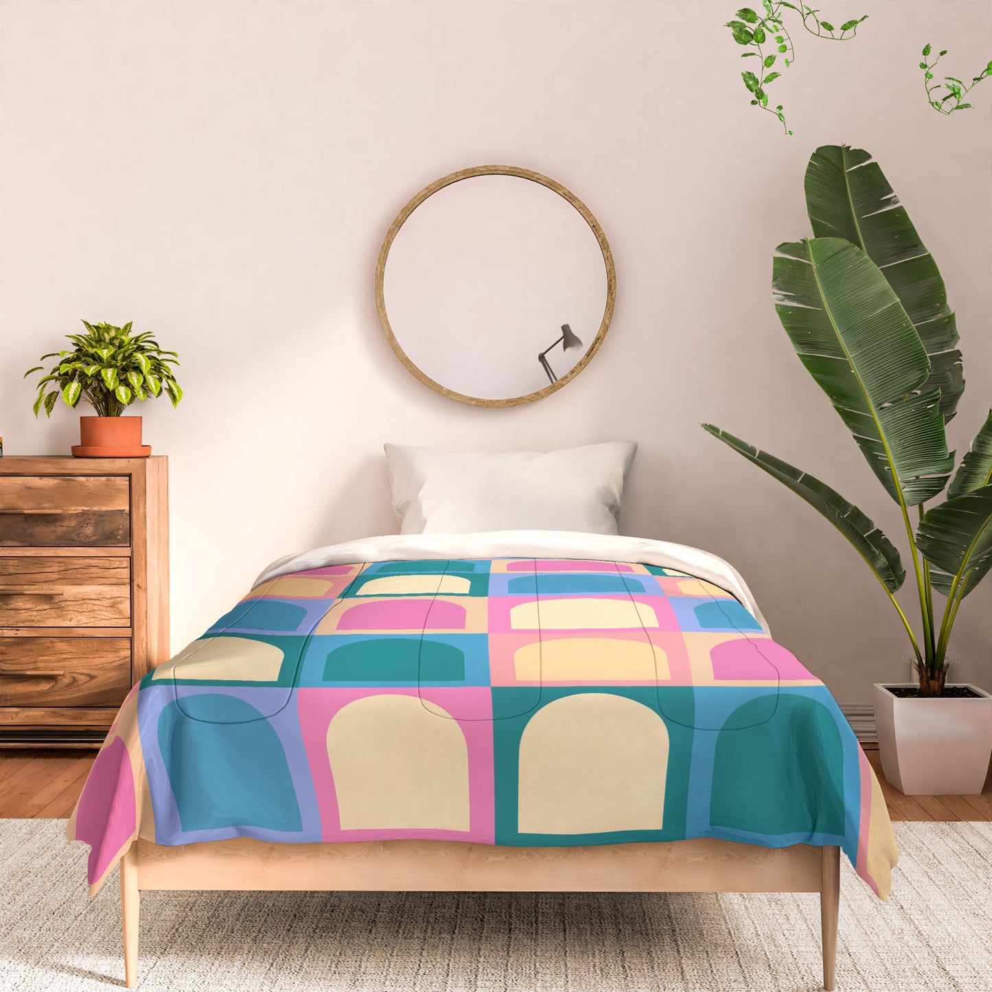 Colour Poems Checker Arches I Pastel Tones Comforter