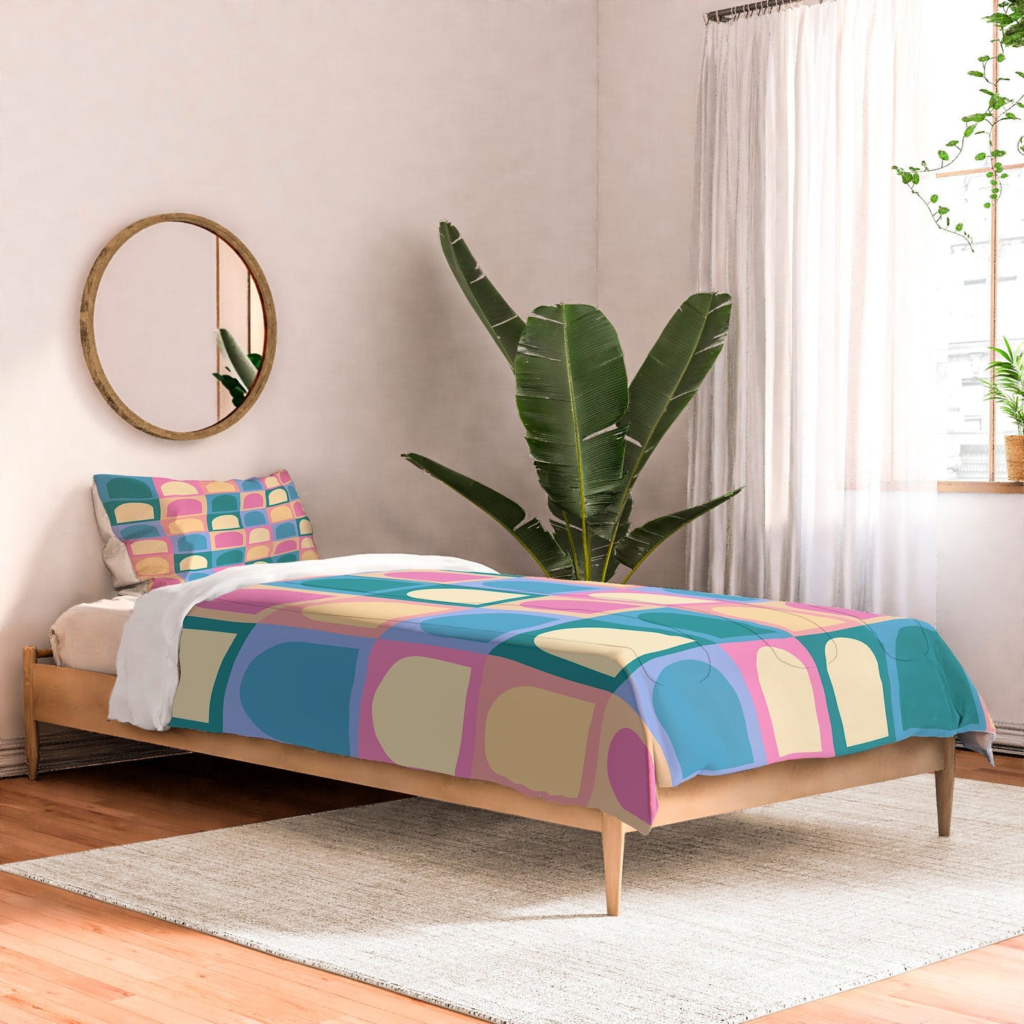 Colour Poems Checker Arches I Pastel Tones Comforter