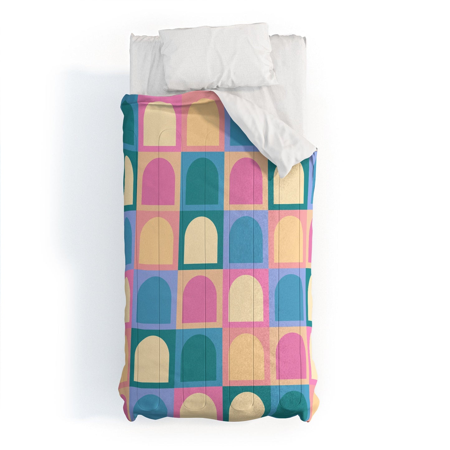 Colour Poems Checker Arches I Pastel Tones Comforter