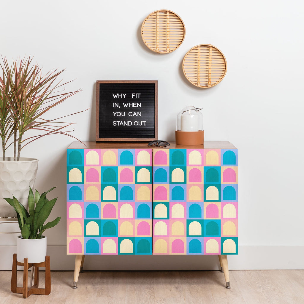 Colour Poems Checker Arches I Pastel Tones Credenza