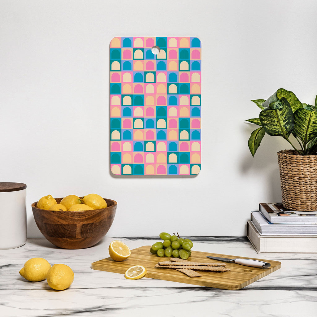 Colour Poems Checker Arches I Pastel Tones Cutting Board Rectangle