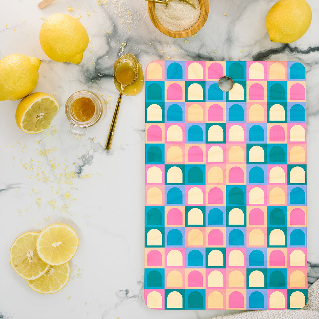 Colour Poems Checker Arches I Pastel Tones Cutting Board Rectangle