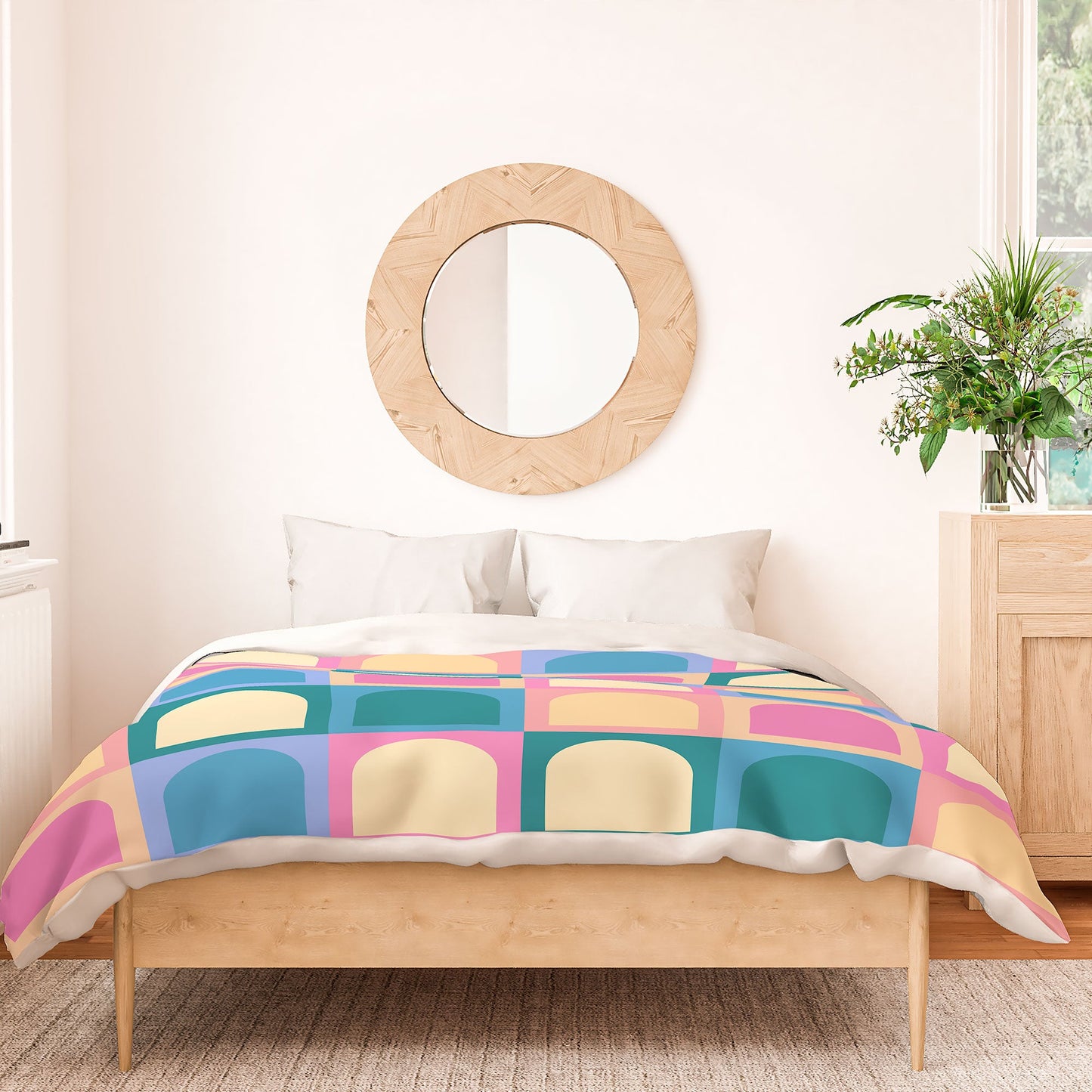 Colour Poems Checker Arches I Pastel Tones Duvet Cover