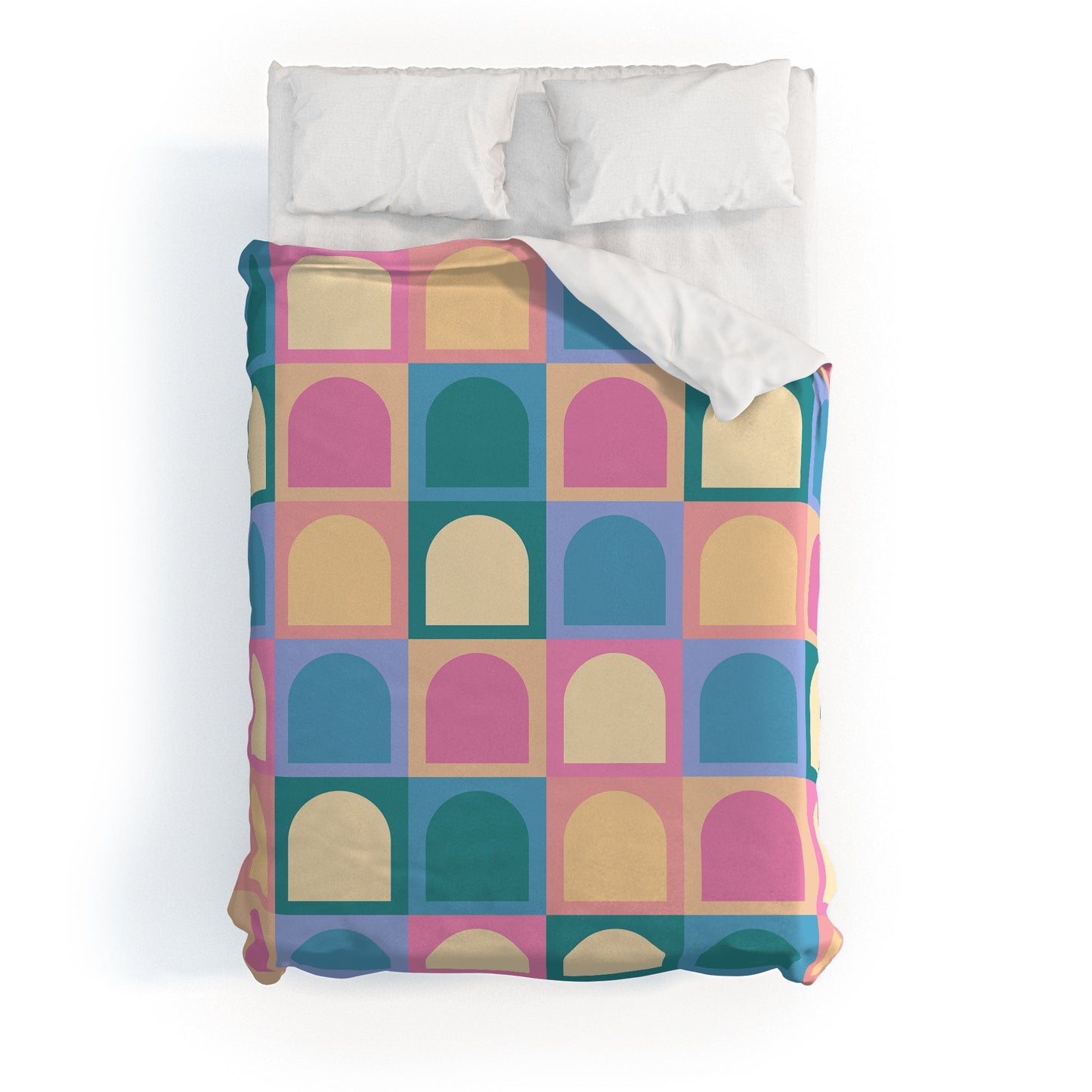 Colour Poems Checker Arches I Pastel Tones Duvet Cover