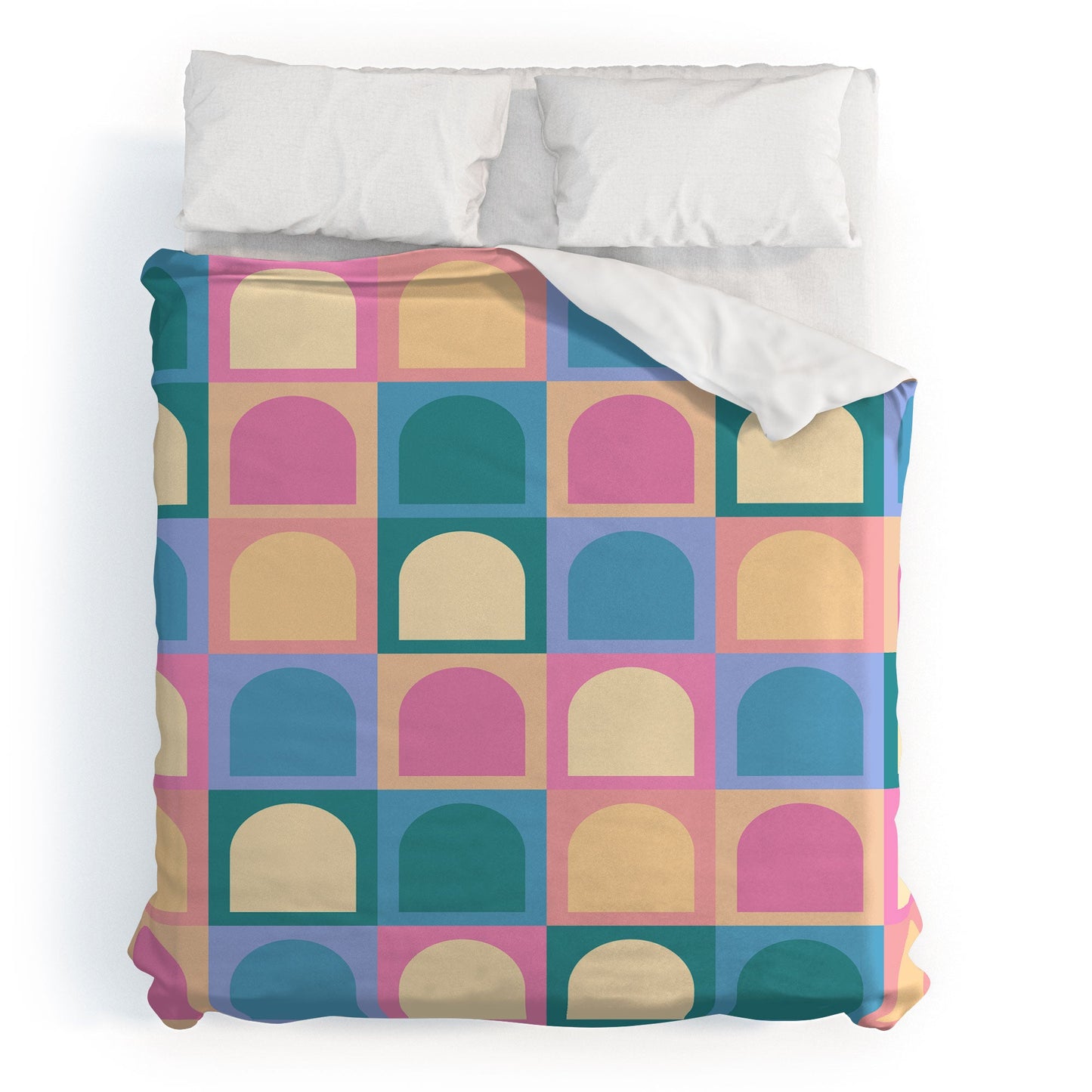 Colour Poems Checker Arches I Pastel Tones Duvet Cover