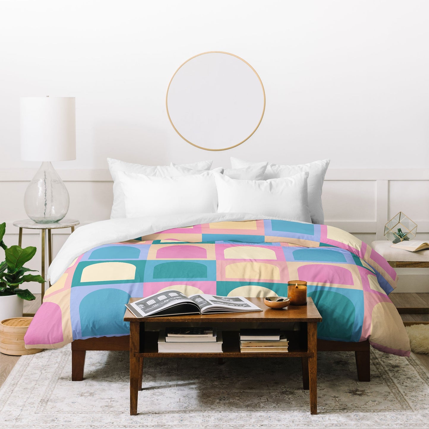 Colour Poems Checker Arches I Pastel Tones Duvet Cover